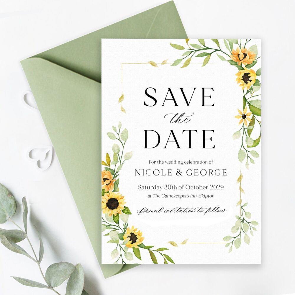 Pretty Sunflowers Save the Date