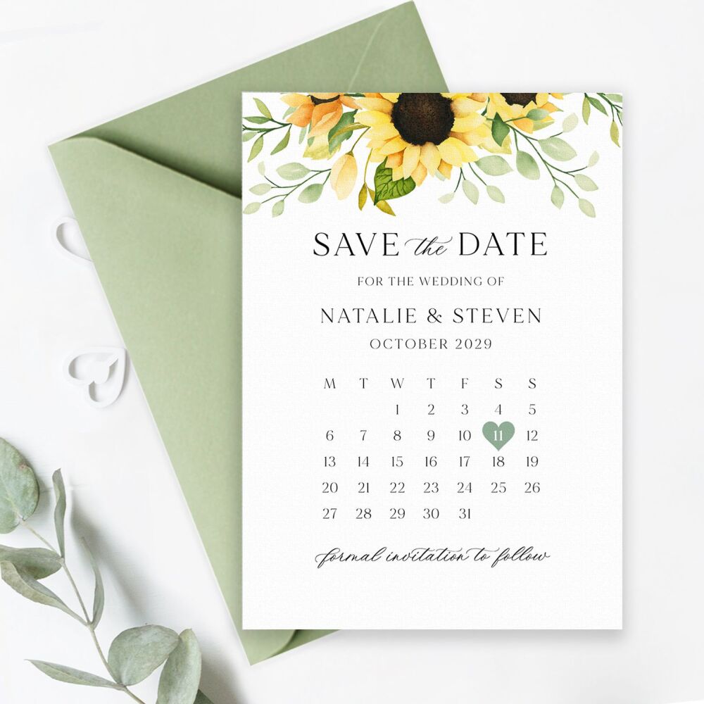 Pretty Sunflowers Save the Date
