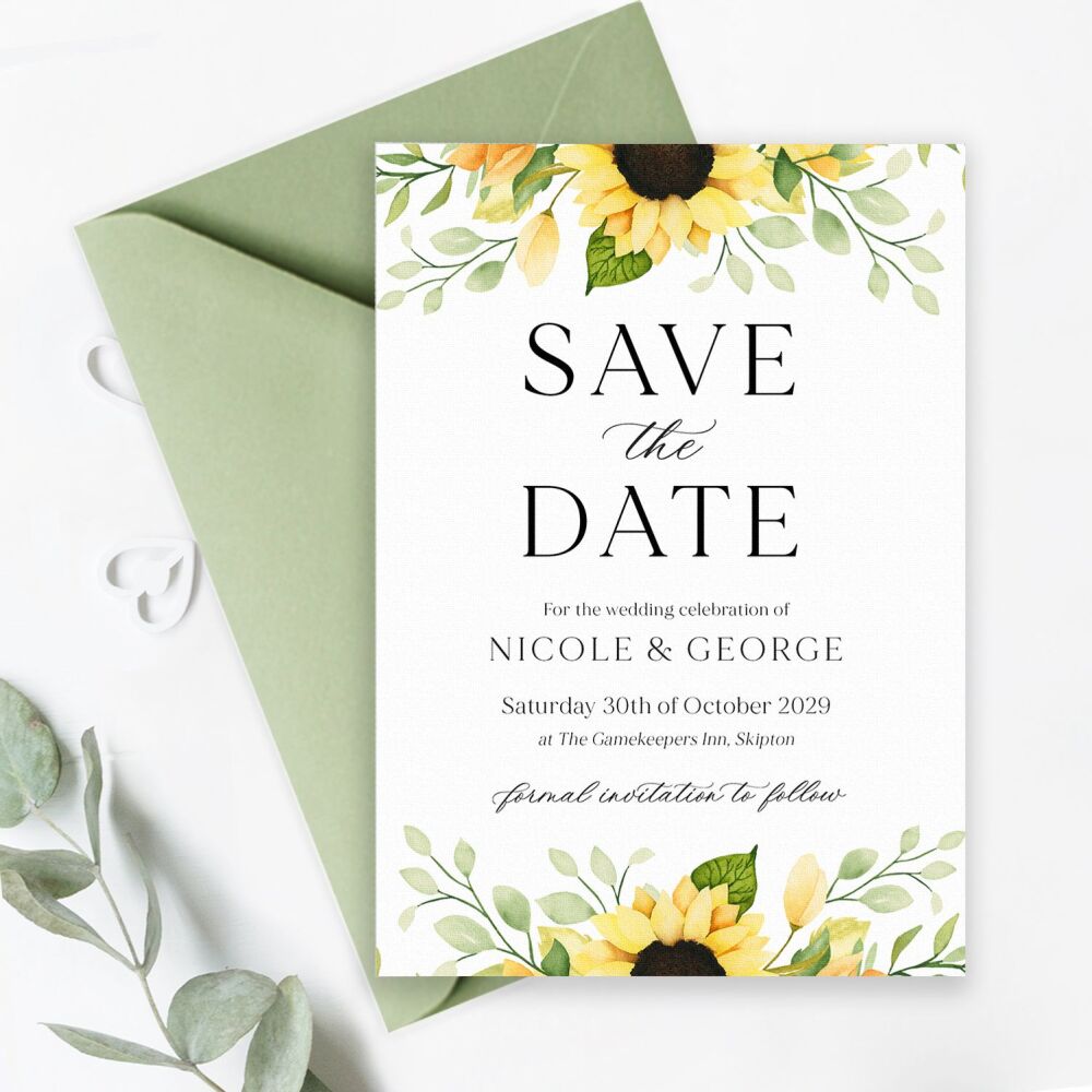 Pretty Sunflowers Save the Date