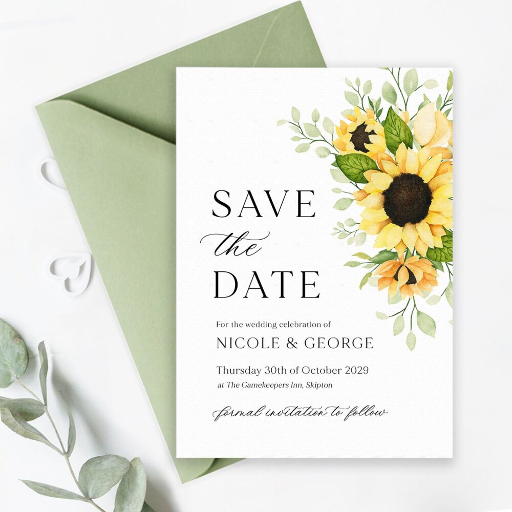 Pretty Sunflowers Save the Date