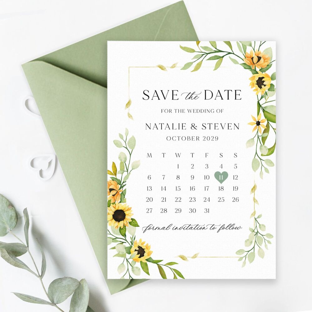 Pretty Sunflowers Save the Date