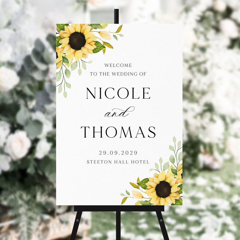 Pretty Sunflowers Welcome Sign