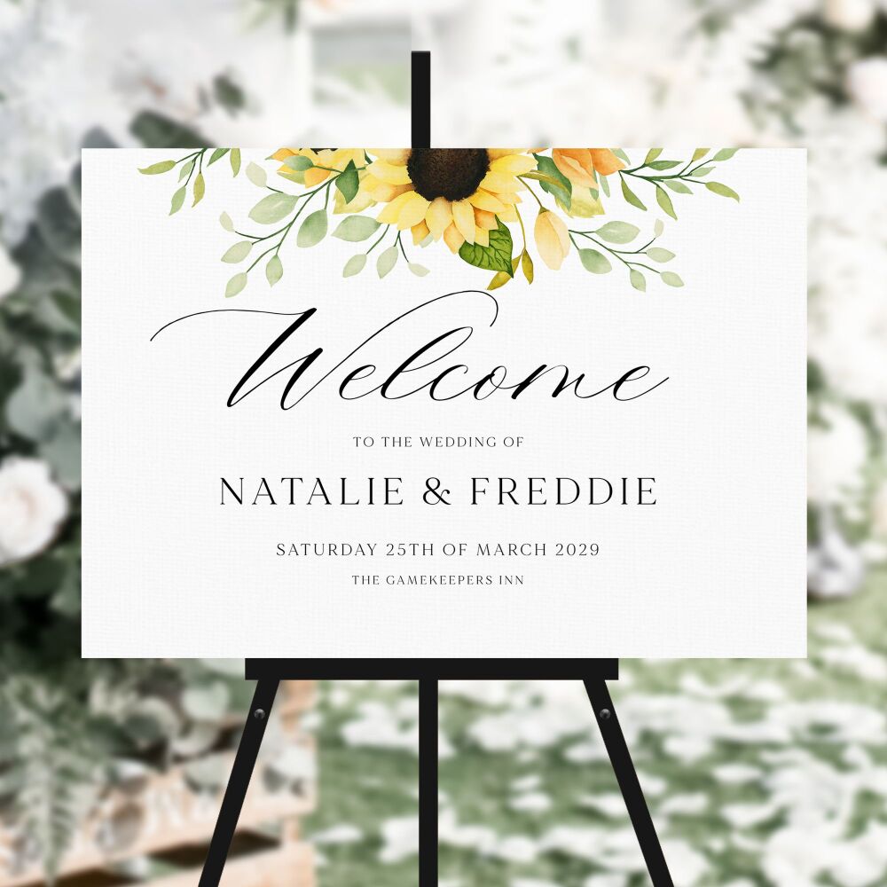 Pretty Sunflowers Welcome Sign