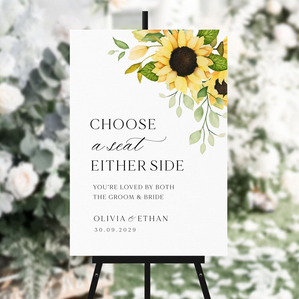 Pretty Sunflowers Choose a Seat Sign