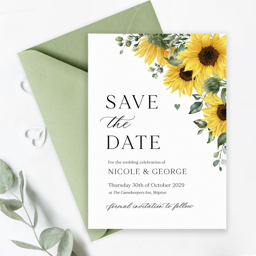 Rustic Sunflowers Save the Date
