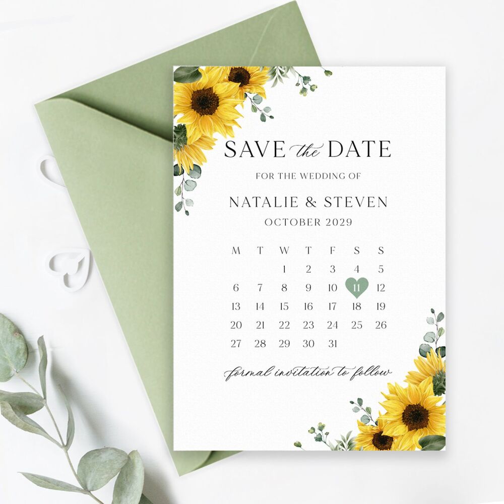 Rustic Sunflowers Save the Date