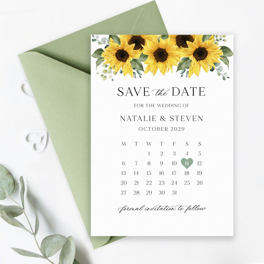 Rustic Sunflowers Save the Date