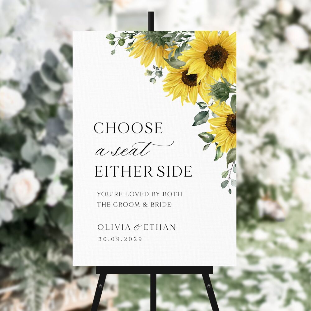 Rustic Sunflowers Choose a Seat Sign