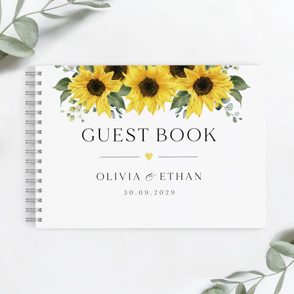 Rustic Sunflowers Guest Book