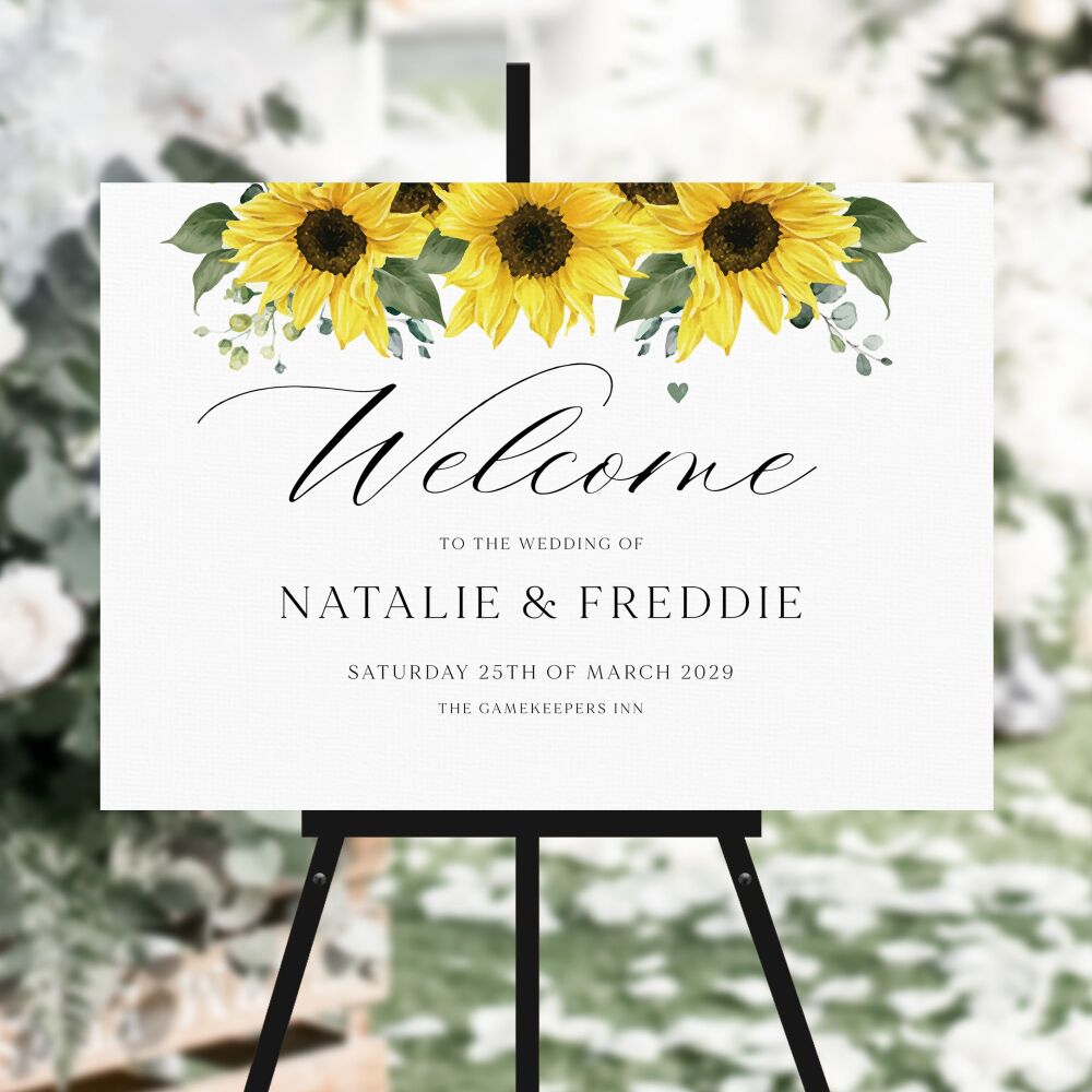 Rustic Sunflowers Welcome Sign