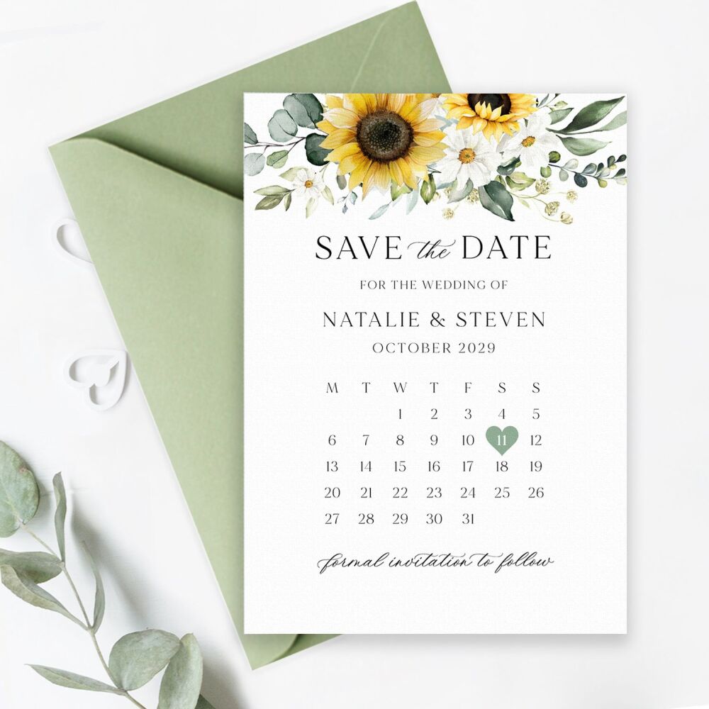Sunflowers & Daisies Save the Date
