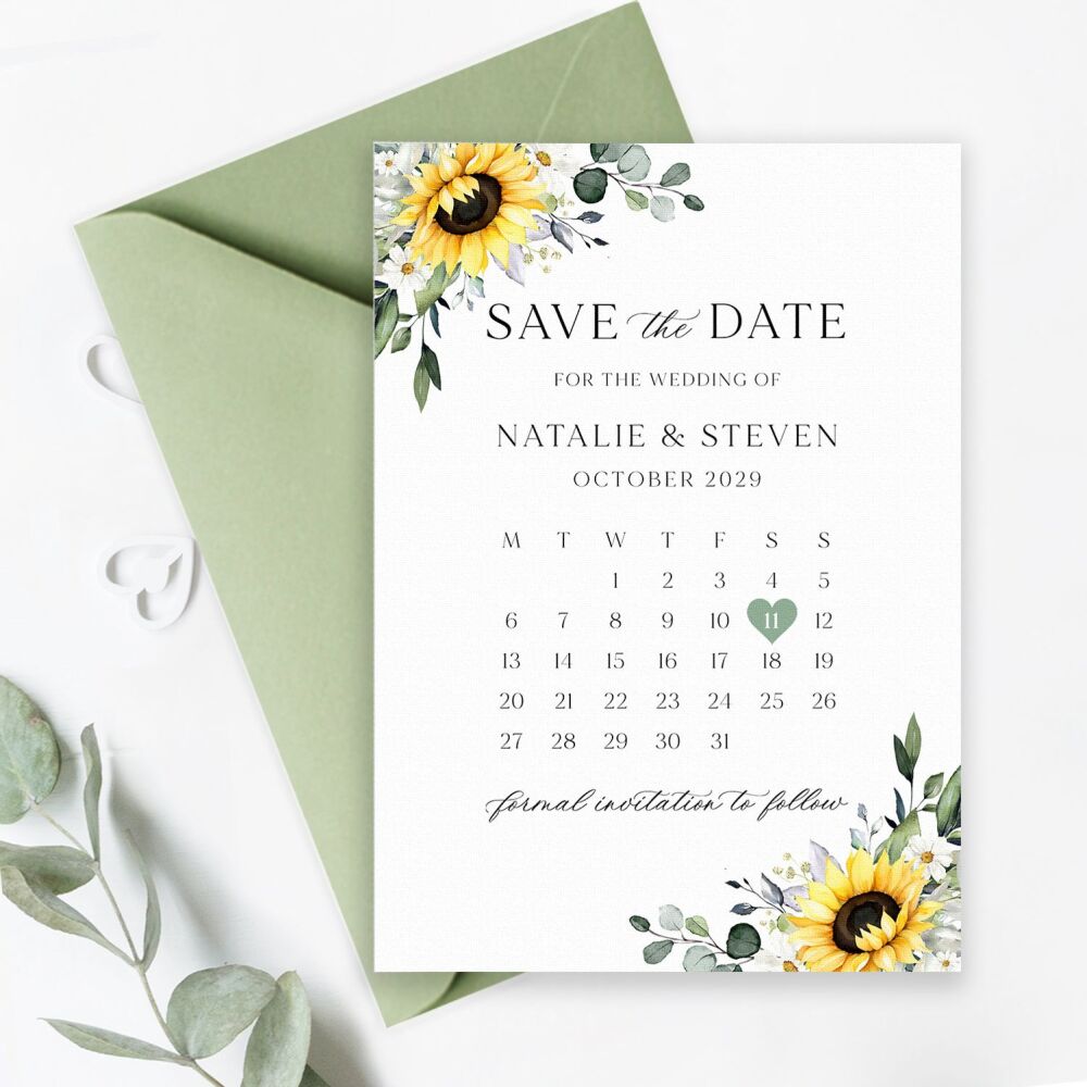 Sunflowers & Daisies Save the Date
