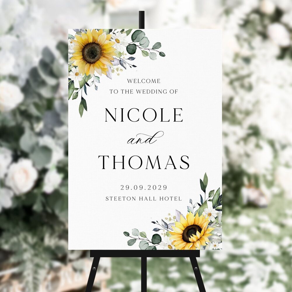 Sunflowers & Daisies Welcome Sign