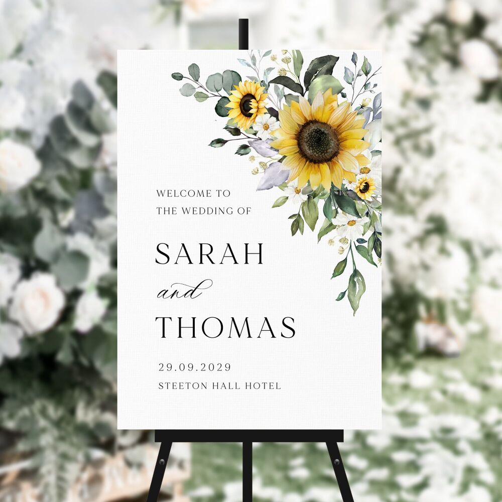 Sunflowers & Daisies Welcome Sign