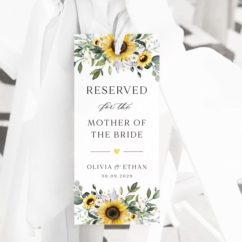 Sunflowers & Daisies Reserved Seat Tag