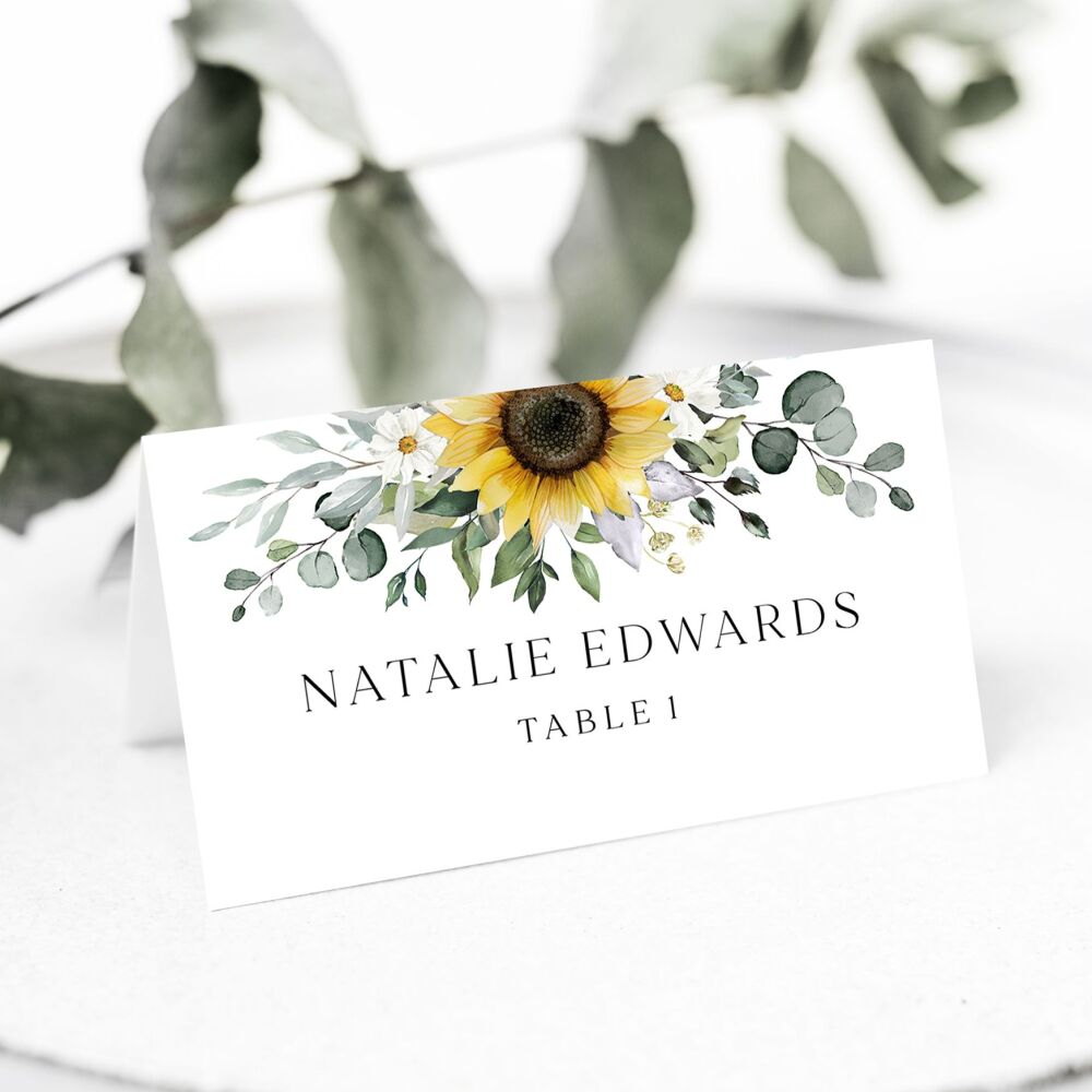 Sunflowers & Daisies Place Name Card