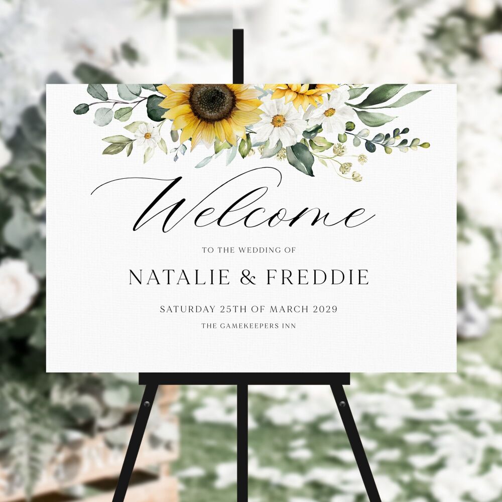 Sunflowers & Daisies Welcome Sign