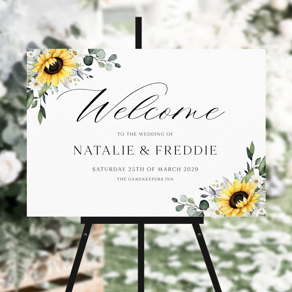 Sunflowers & Daisies Welcome Sign