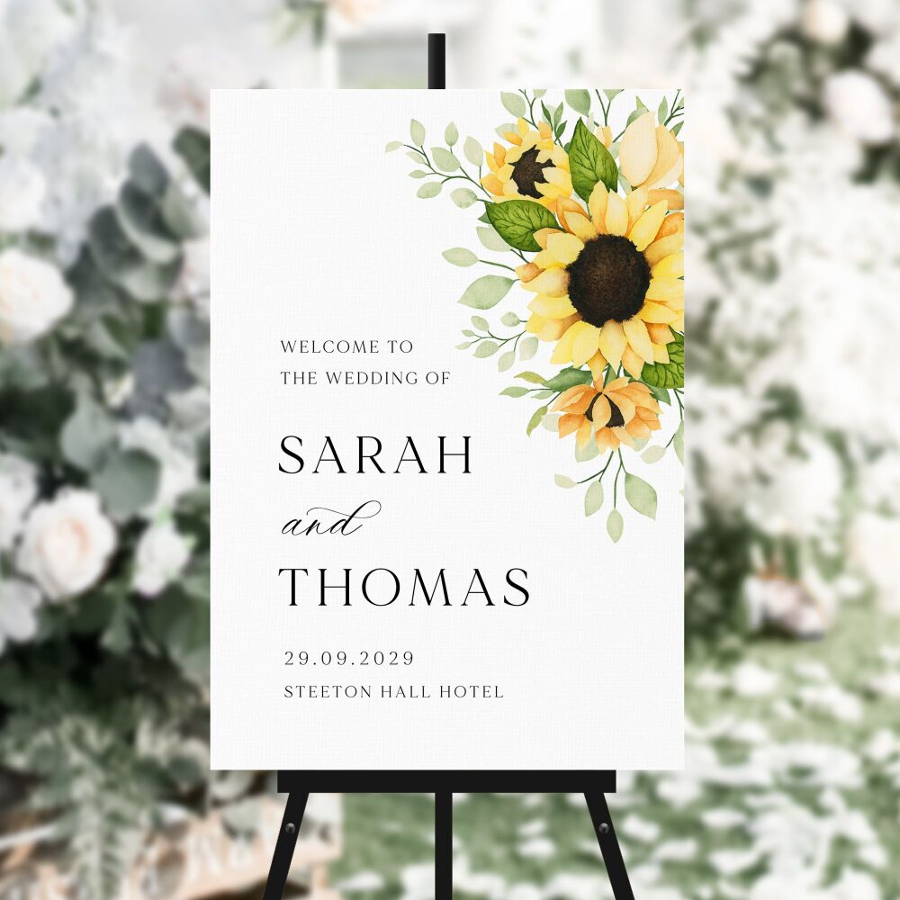 Pretty Sunflowers Welcome Sign