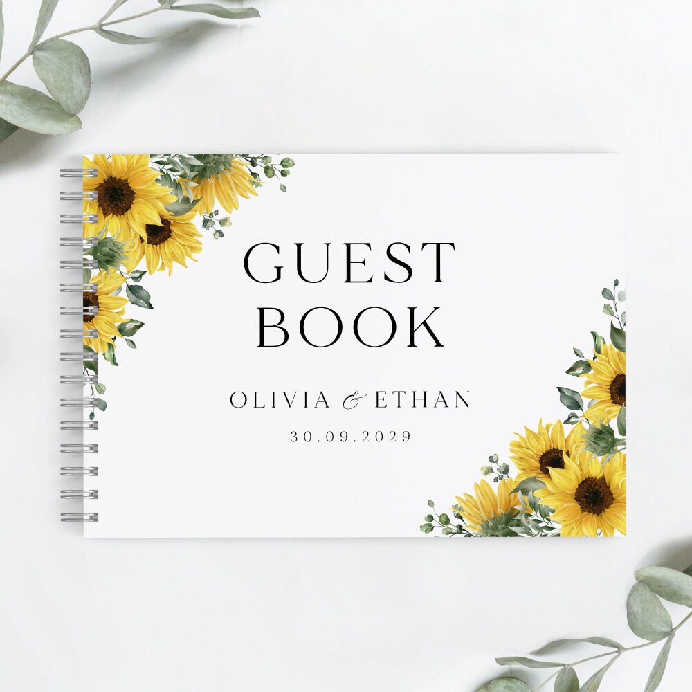 Rustic Sunflowers Guest Book