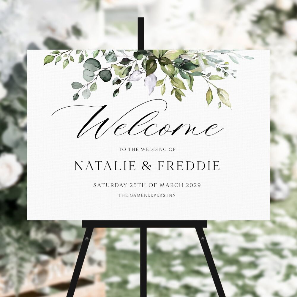 Eucalyptus Bouquet Welcome Sign