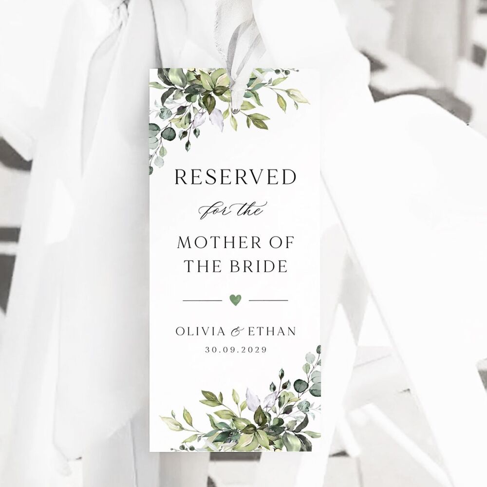 Eucalyptus Bouquet Reserved Seat Tag