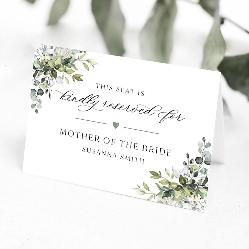 Eucalyptus Bouquet Reserved Seat Card