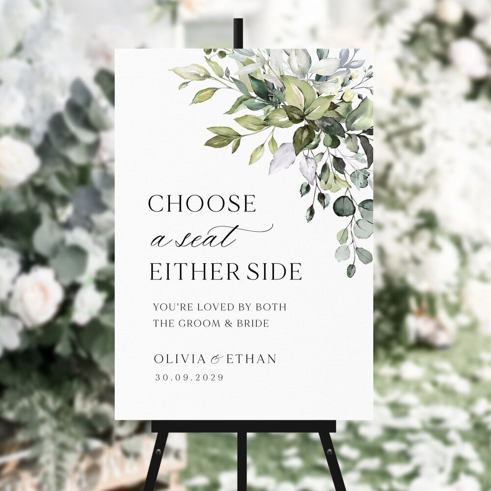 Eucalyptus Bouquet Choose a Seat Sign