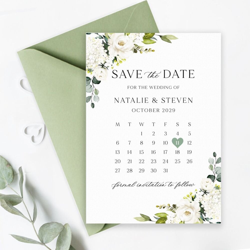 Ivory Florals & Botanicals Save the Date