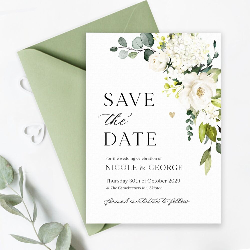 Ivory Florals & Botanicals Save the Date