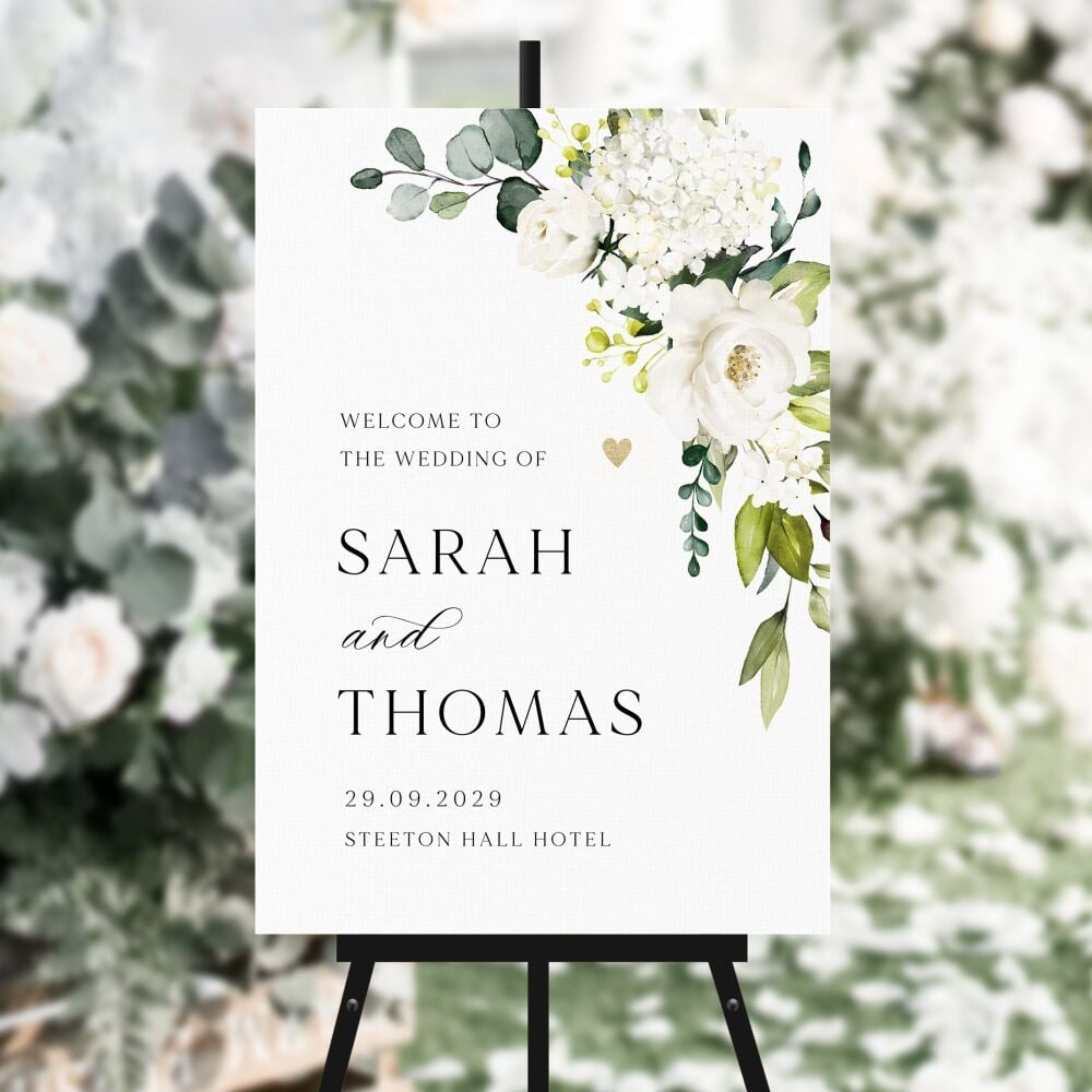 Ivory Florals & Botanicals Welcome Sign