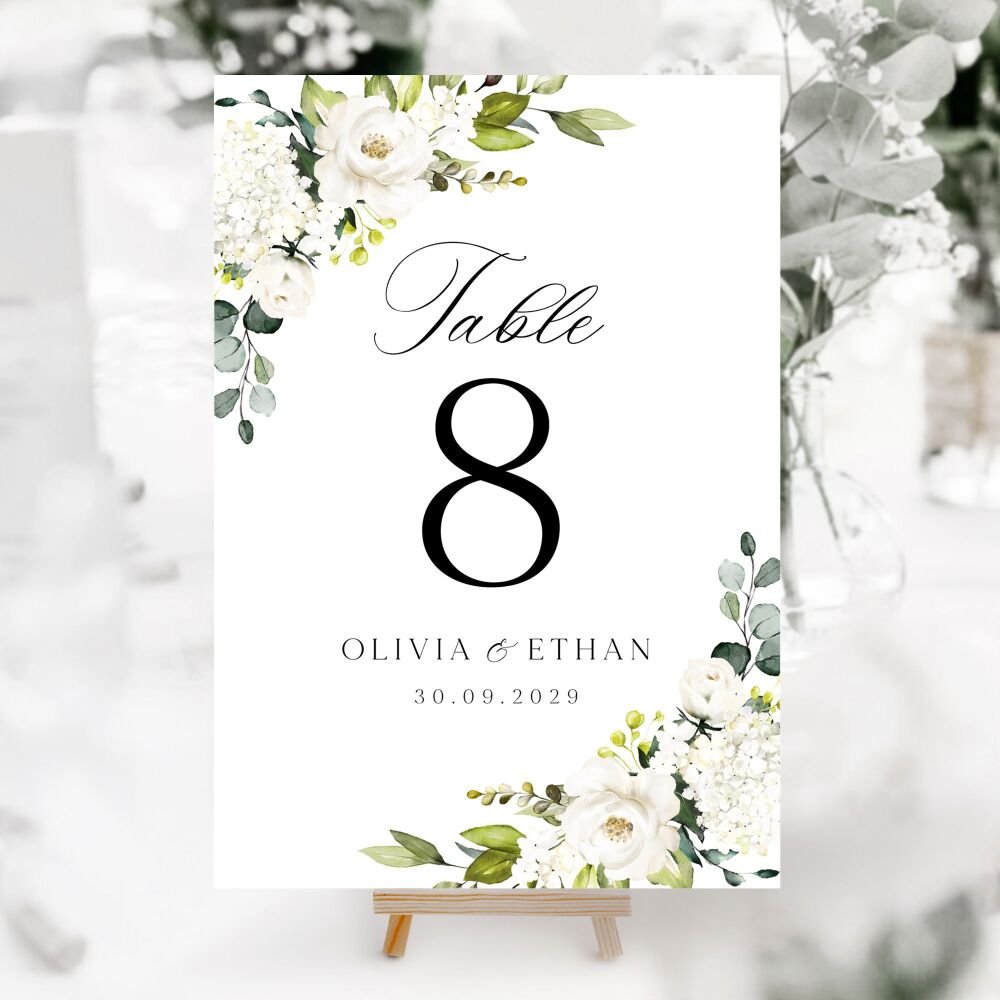 Ivory Florals & Botanicals Table Numbers