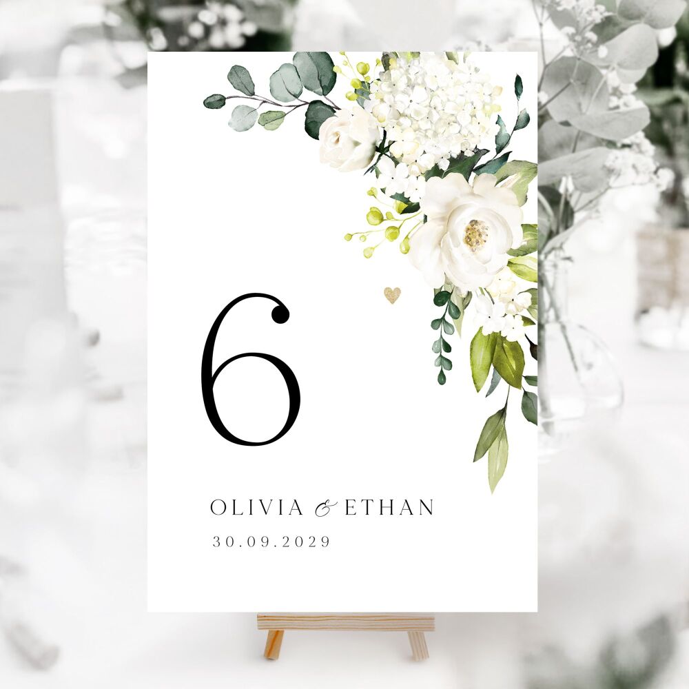 Ivory Florals & Botanicals Table Numbers