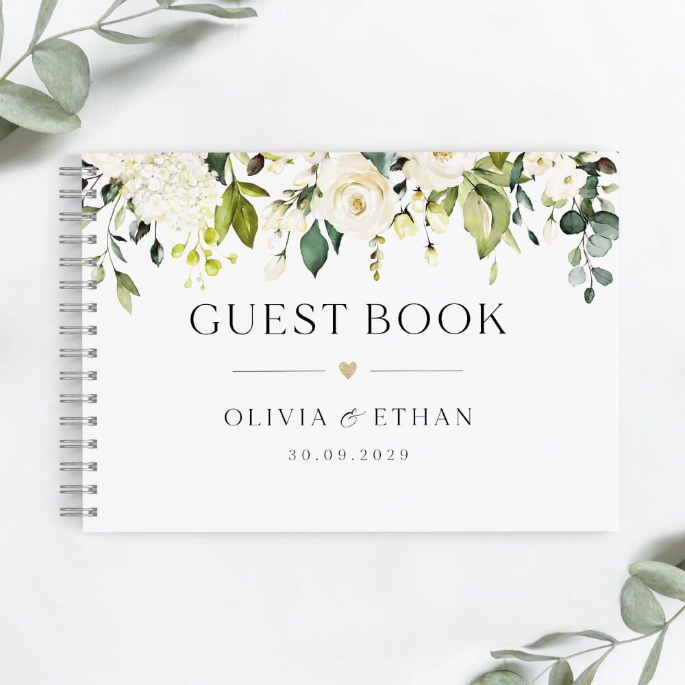 Ivory Florals & Botanicals Guest Book