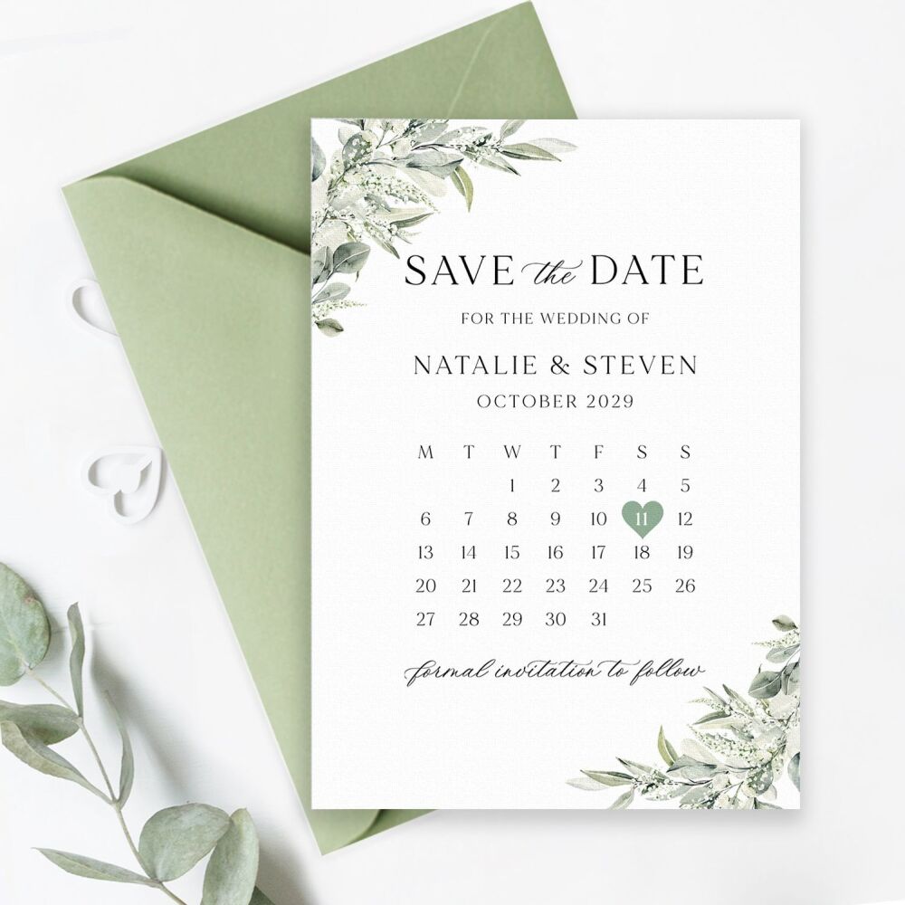 Sage & Gypsophilia Save the Date