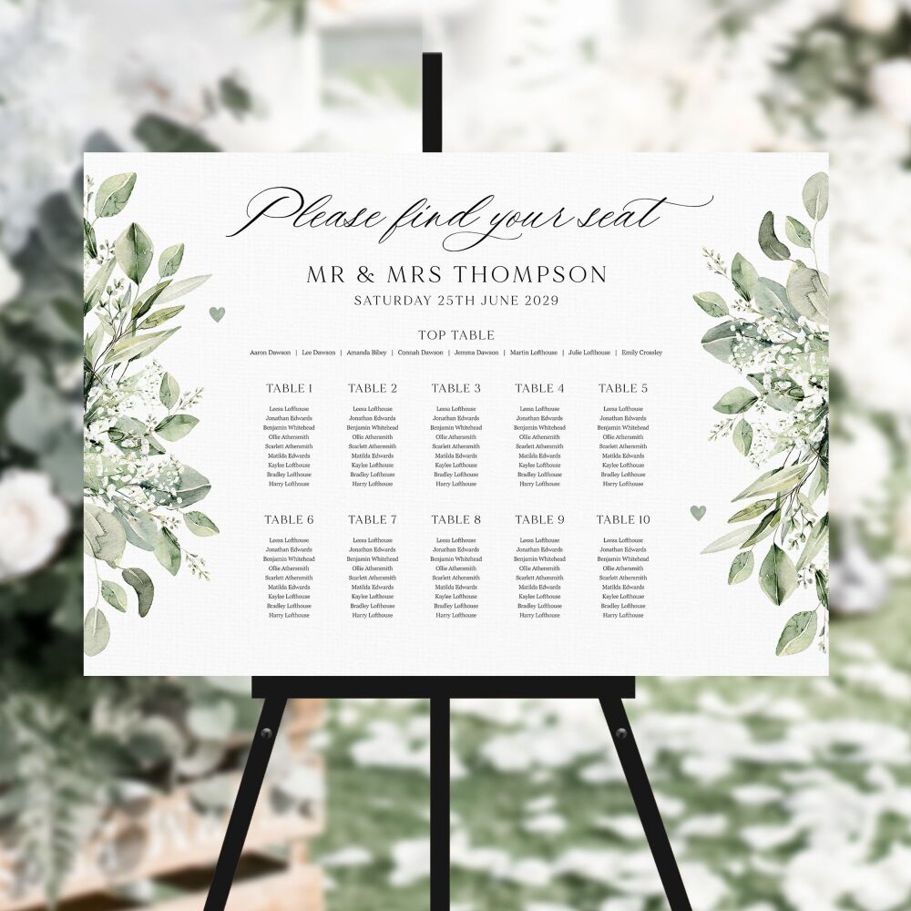 Sage & Gypsophilia Table Plan