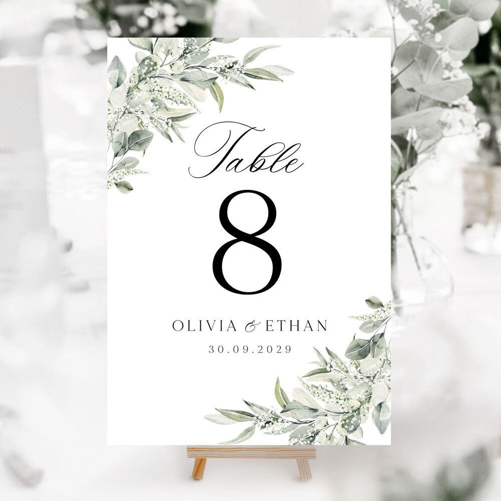 Sage & Gypsophilia Table Numbers