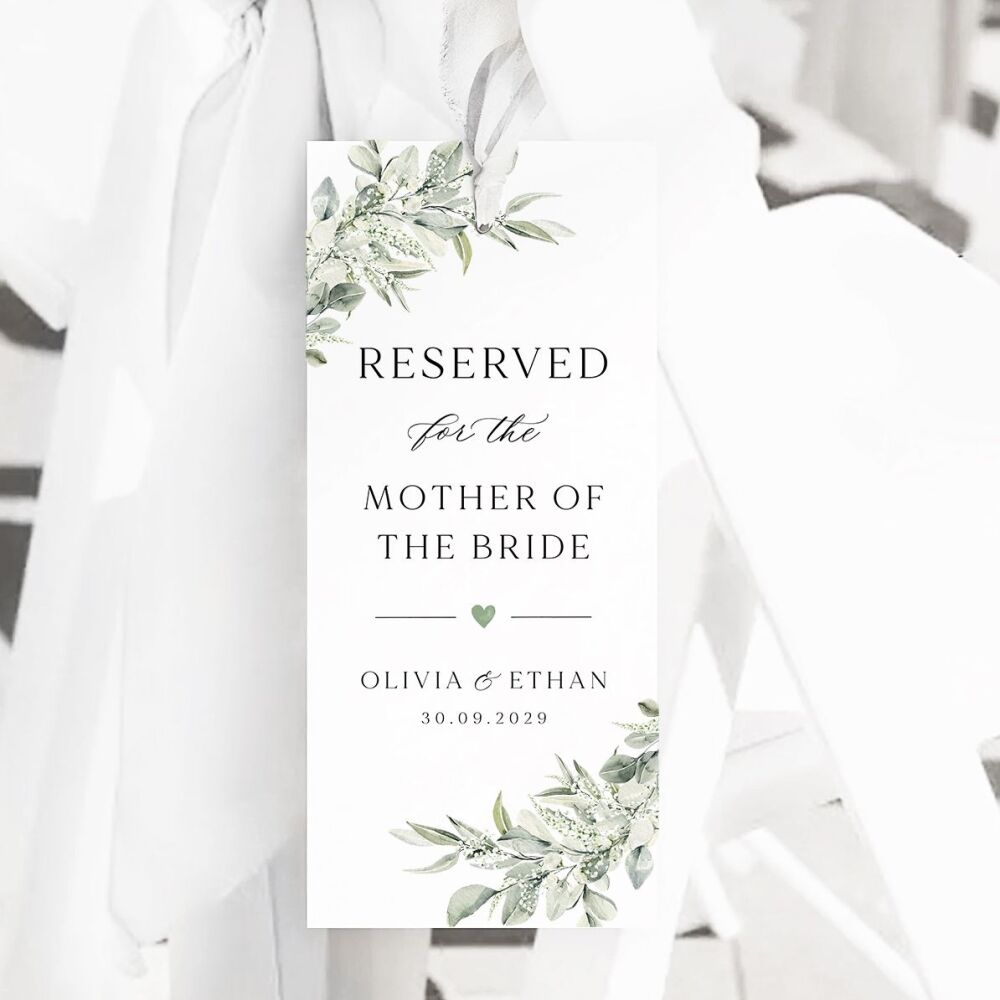 Sage & Gypsophilia Reserved Seat Tag