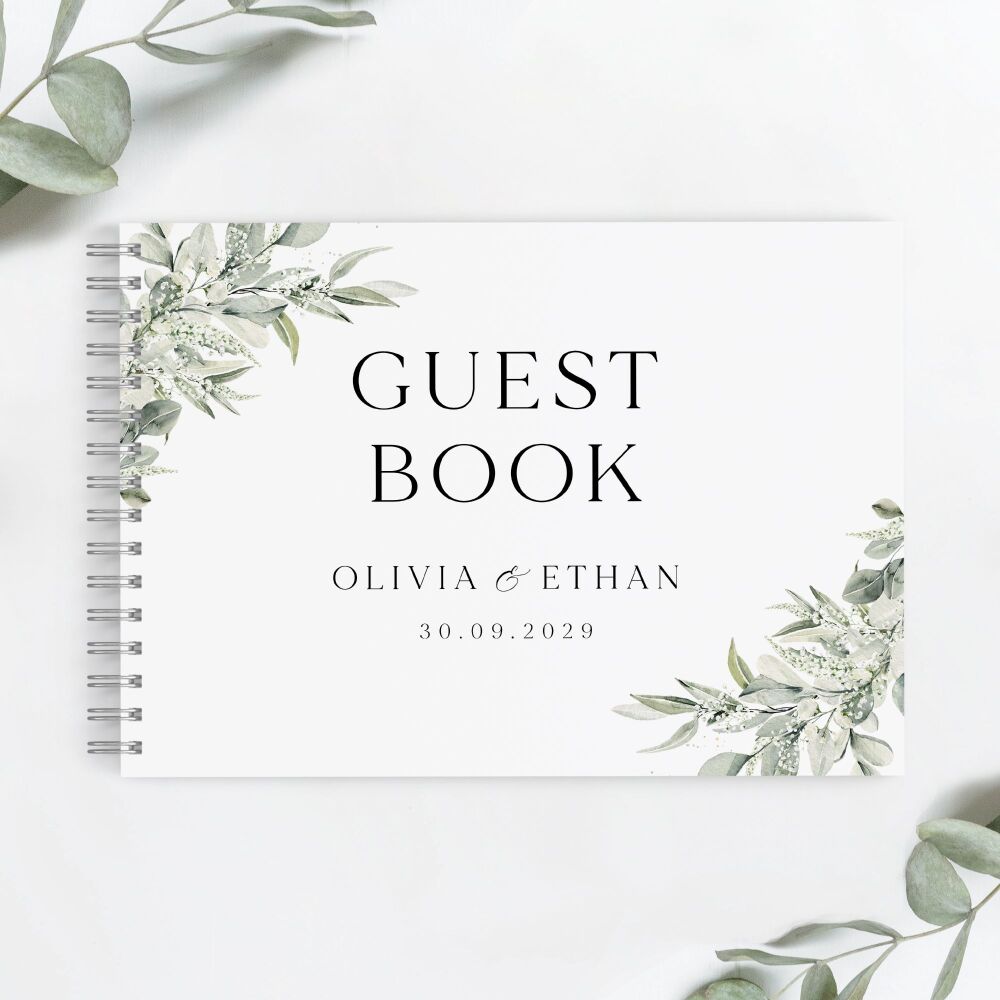 Sage & Gypsophilia Guest Book