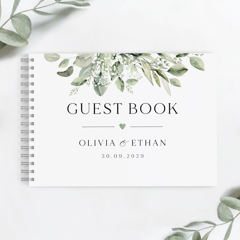 Sage & Gypsophilia Guest Book