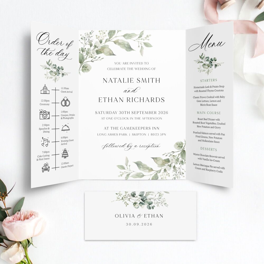 Sage Botanicals Wedding Invitation Sample