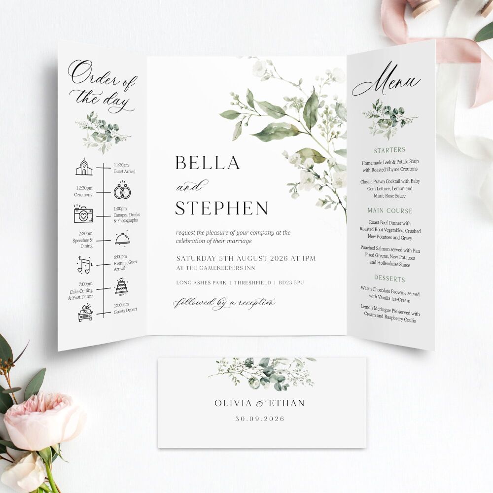 Sage Botanicals Wedding Invitation Sample