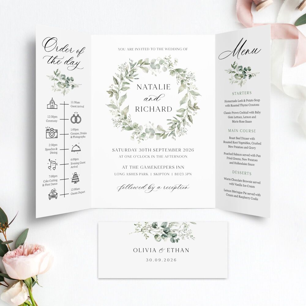 Sage Botanicals Wedding Invitation Sample