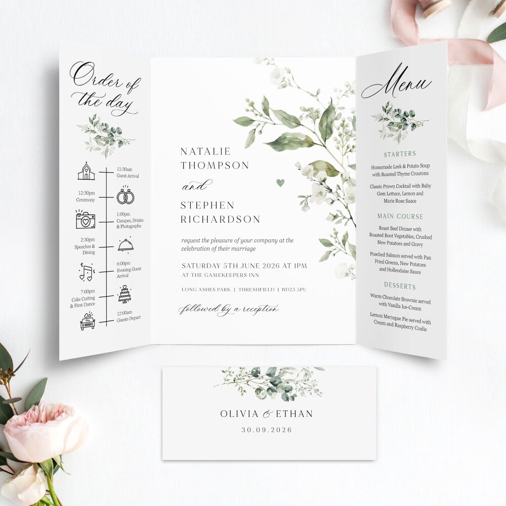 Sage Botanicals Wedding Invitation Sample