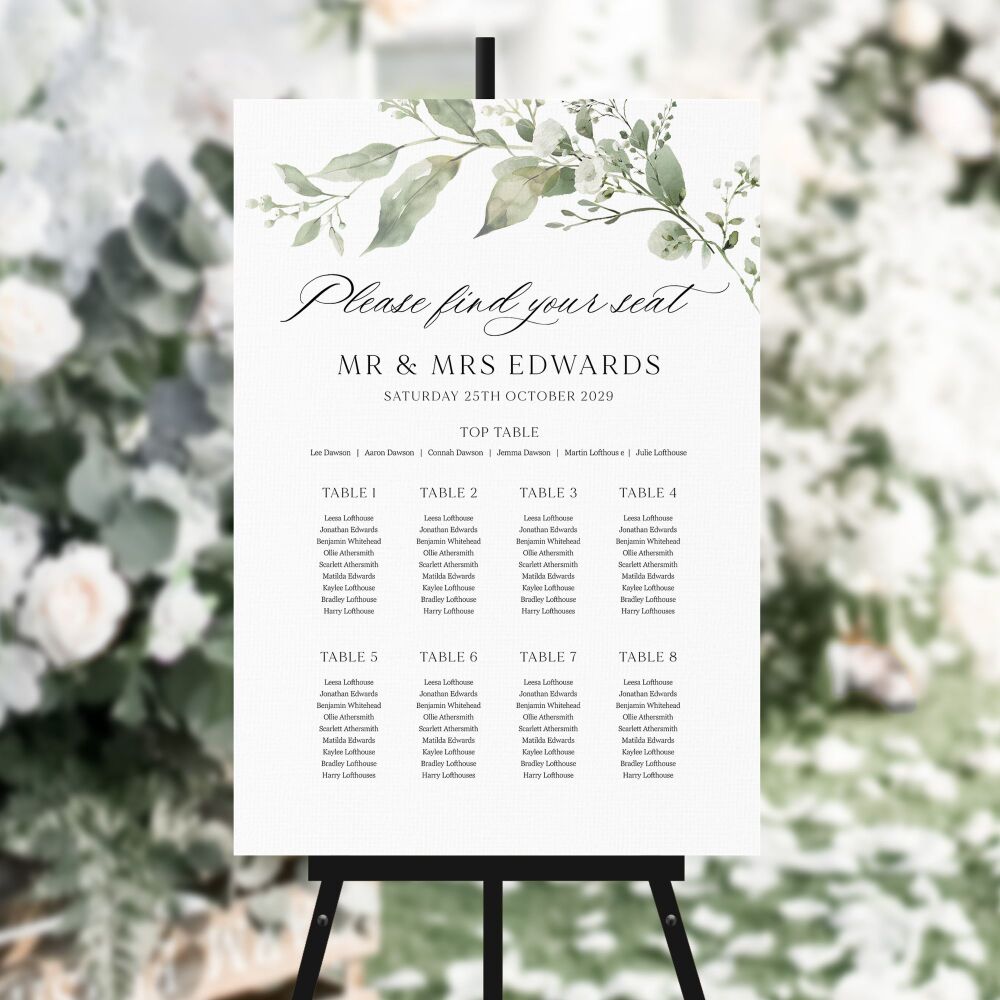 Sage Botanicals Table Plan