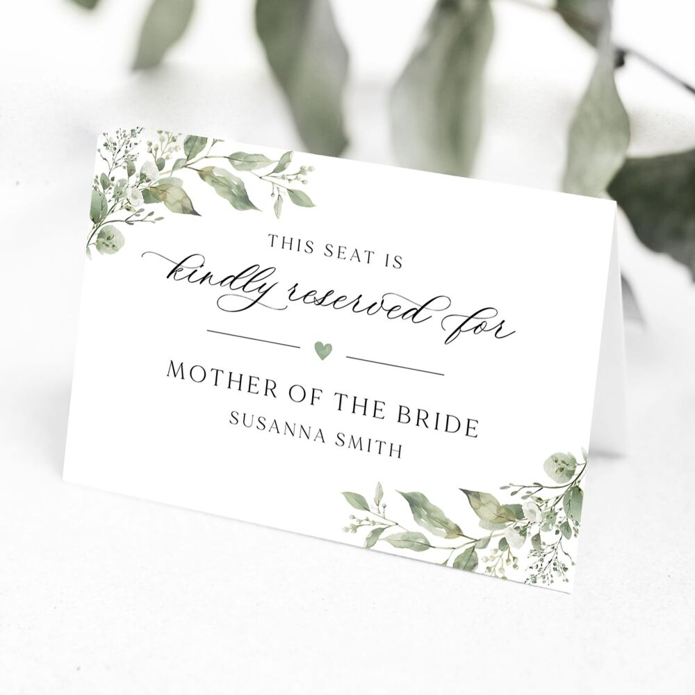Sage Botanicals Reserved Seat Card