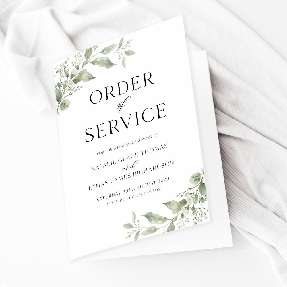 Sage Botanicals Order of Service Booklet