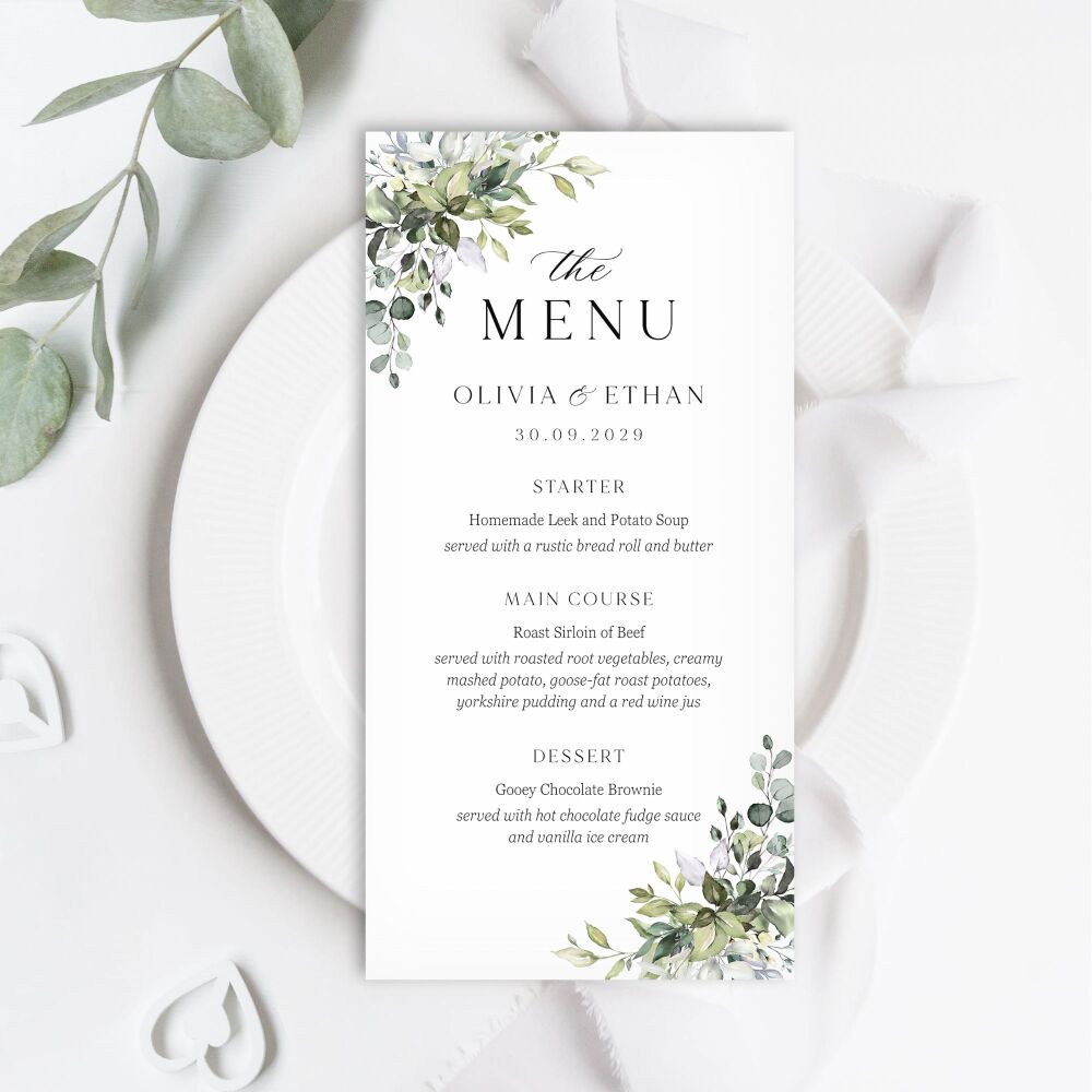 Eucalyptus Bouquet Menu