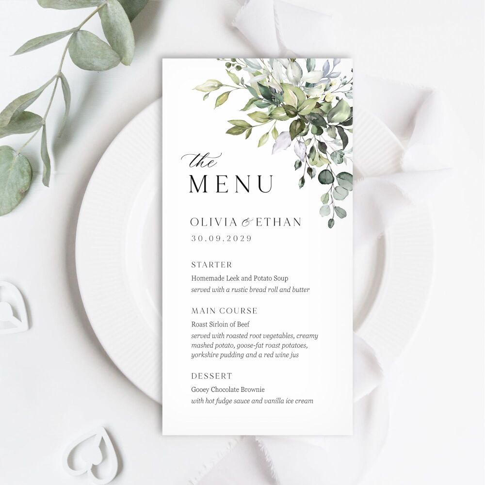 Eucalyptus Bouquet Menu