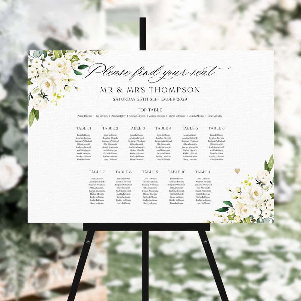 Ivory Florals & Botanicals Table Plan